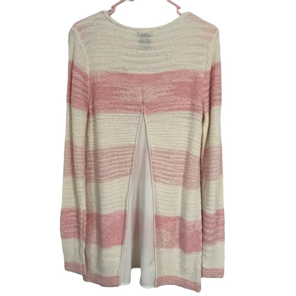 NWT Calvin Klein Pastel Pink and Cream Lightweight Sweater Size Medium - Picture 2 of 11